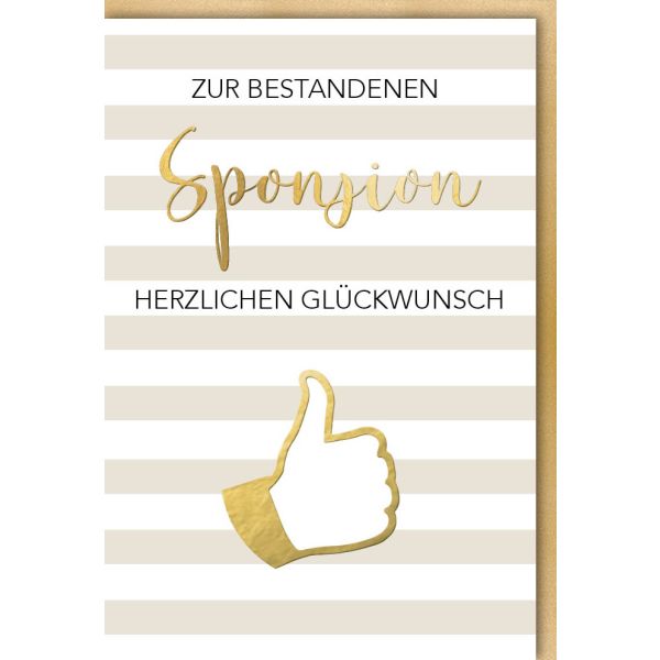 Sponsion Glückwunschkarte mit Umschlag Zur bestandenen Sponsion Daumen