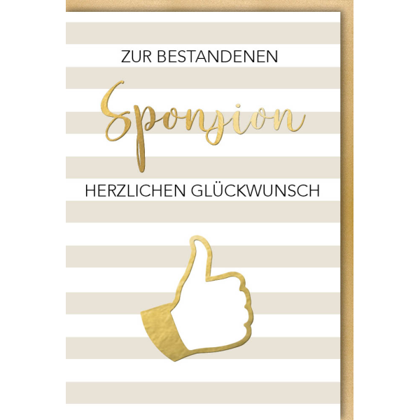 Sponsion Glückwunschkarte mit Umschlag Zur bestandenen Sponsion Daumen