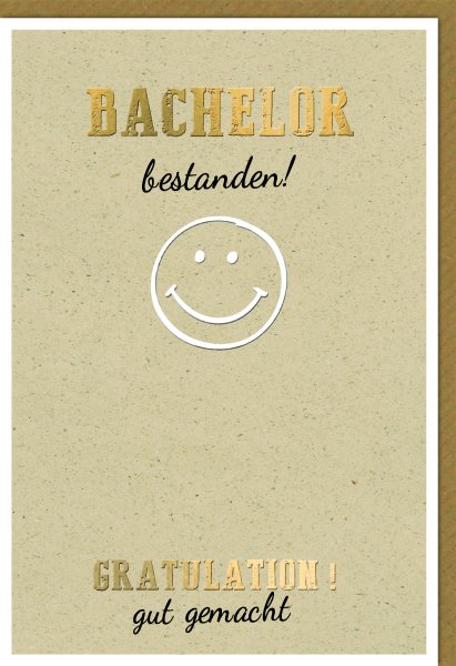 Bachelor - Glückwunschkarte im Format 11,5 x 17 cm mit Umschlag - Smiley lächelnd - Verlag Dominique