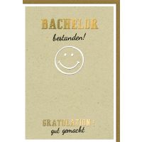Bachelor Glückwunschkarte mit Umschlag Smiley...