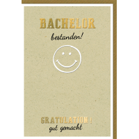 Bachelor Glückwunschkarte mit Umschlag Smiley...