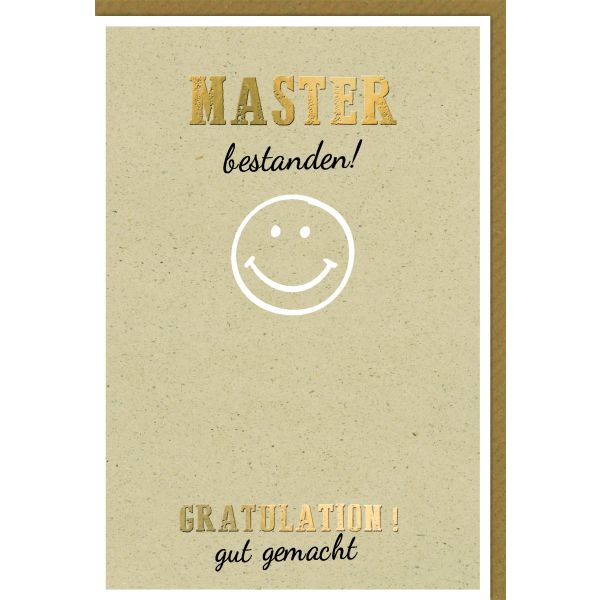 Master Glückwunschkarte mit Umschlag Smiley lächelnd