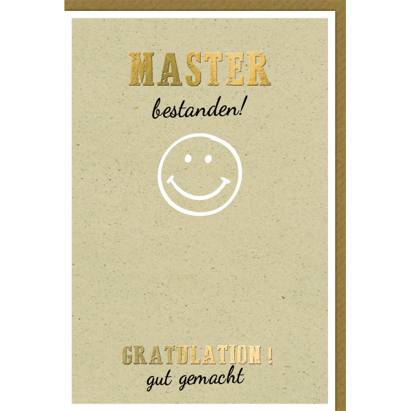 Master Glückwunschkarte mit Umschlag Smiley lächelnd