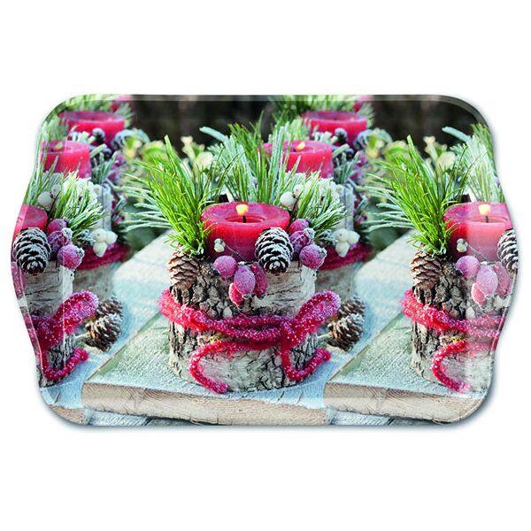 Weihnachten Tray Melamine 13x21 cm Frozen Candle