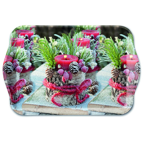 Weihnachten Tray Melamine 13x21 cm Frozen Candle