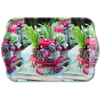 Weihnachten Tray Melamine 13x21 cm Frozen Candle