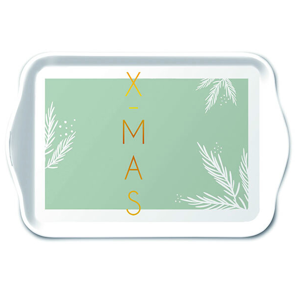 Weihnachten Tray Melamine 13X21cm X-Mas Green