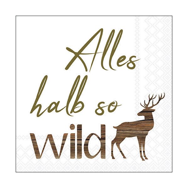 Weihnachten Servietten Lunch 33 x 33 cm 3-lagig 20 Servietten Alles Halb So Wild Hirsch