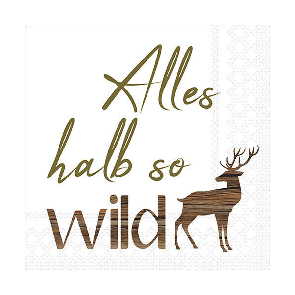 Weihnachten Servietten Lunch 33 x 33 cm 3-lagig 20 Servietten Alles Halb So Wild Hirsch