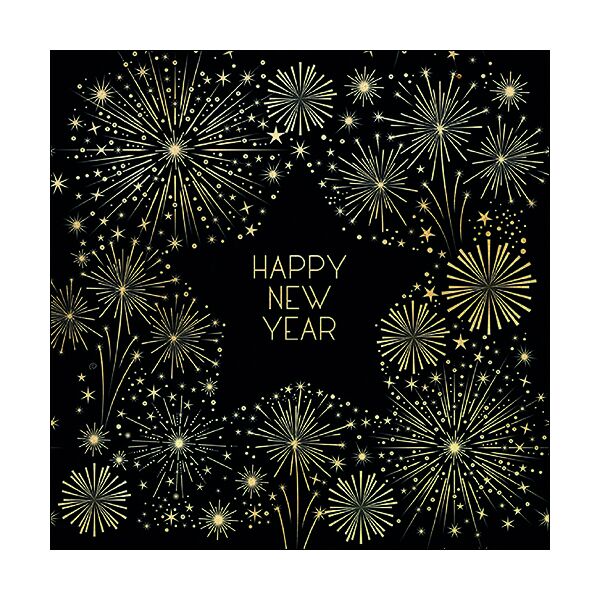 Silvester Neues Jahr Servietten Lunch 33 x 33 cm 3-lagig 20 Servietten Golden Happy New Year