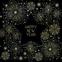 Silvester Neues Jahr Servietten Lunch 33 x 33 cm 3-lagig...