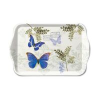 Tray Melamine Tablett 13 x 21 cm Blue Morpho Schmetterlinge