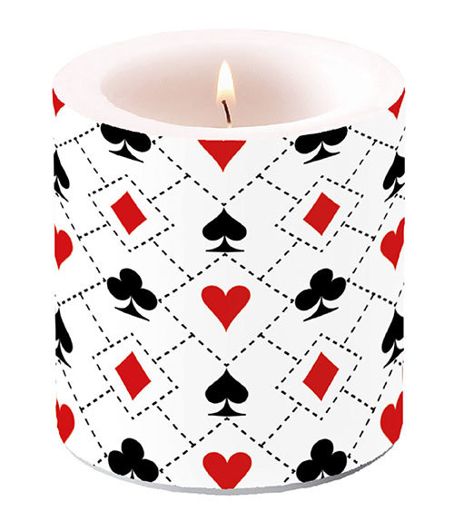 Kerze klein – Candle small – Format: Ø 7,5 cm x 9 cm – Brenndauer: 35 Std. - 1 Kerze pro Packung - Cards – Karten
