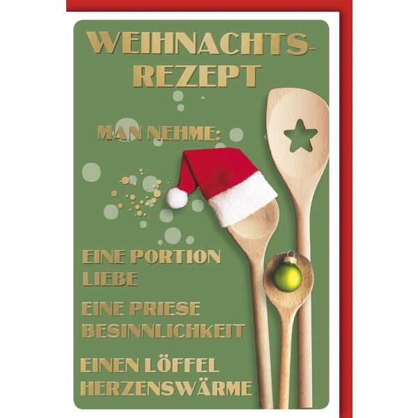 Weihnachtskarte mit Umschlag Weihnachts-Rezept