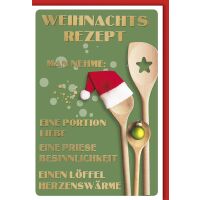 Weihnachtskarte mit Umschlag Weihnachts-Rezept