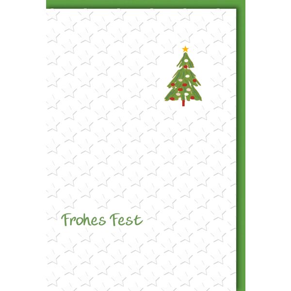 Weihnachtskarte mit Umschlag Frohe Fest mit Baum