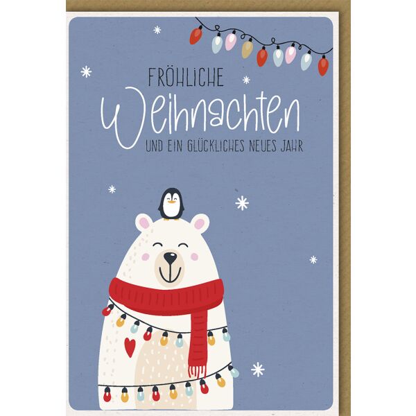 Weihnachtskarte mit Umschlag Frohe Weihnachten mit Glaskugel