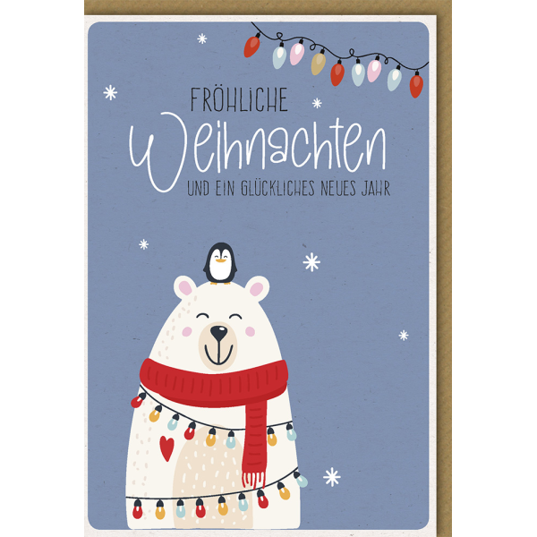 Weihnachtskarte mit Umschlag Frohe Weihnachten mit Glaskugel