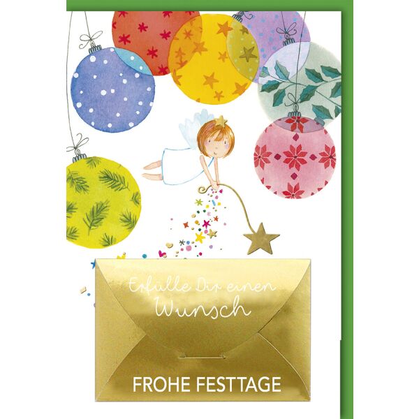 Weihnachten Geldkarte Weihnachtskarte mit Umschlag Frohe Festtage mit Engel