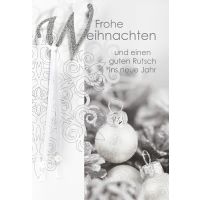 Weihnachten Glückwunschkarte mit Umschlag Kugeln silber