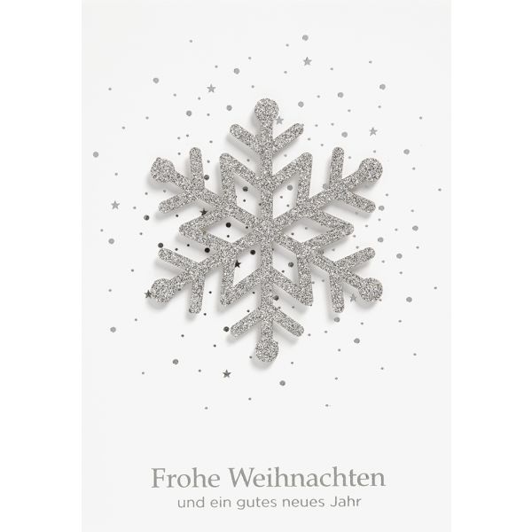 Weihnachten Glückwunschkarte mit Umschlag Eiskristall Frohe Weihnachten