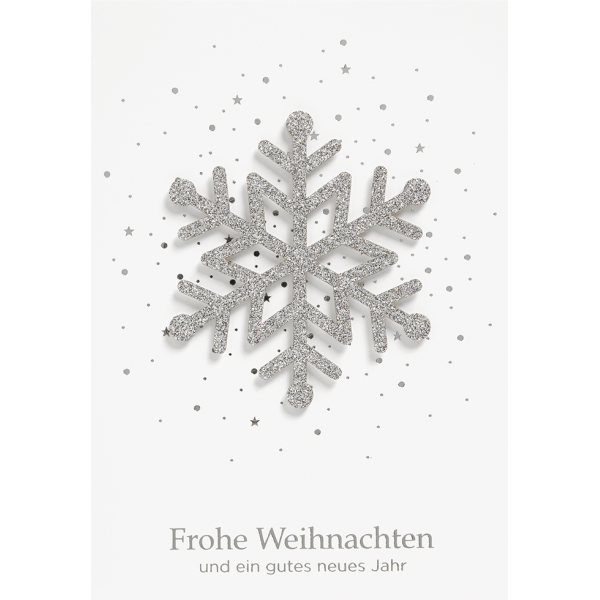 Weihnachten Glückwunschkarte mit Umschlag Eiskristall Frohe Weihnachten