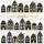 Weihnachten Black & Gold Quadratische Glückwunschkarte mit Umschlag Häuser Frohe Weihnachten