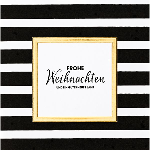 Weihnachten Black & Gold Quadratische Glückwunschkarte mit Umschlag Frohe Weihnachten