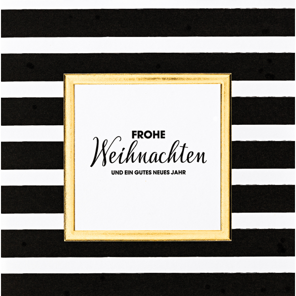 Weihnachten Black & Gold Quadratische Glückwunschkarte mit Umschlag Frohe Weihnachten