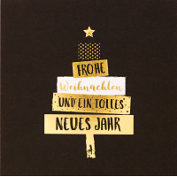 Weihnachten Black & Gold Quadratische...