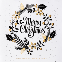 Weihnachten Black & Gold Quadratische...