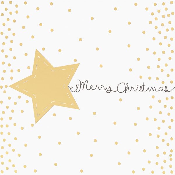 Weihnachten Black & Gold Quadratische Glückwunschkarte mit Umschlag Merry Christmas Stern
