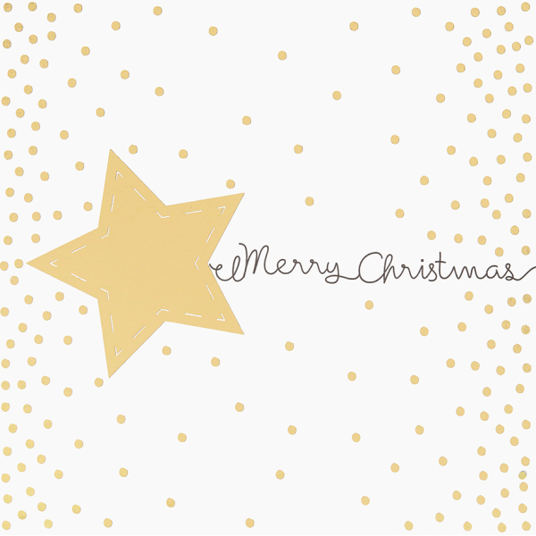 Weihnachten Black & Gold Quadratische Glückwunschkarte mit Umschlag Merry Christmas Stern