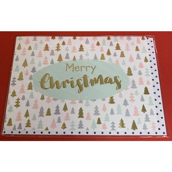 Serie Pastell Collection Glückwunschkarte Weihnachten mit Briefumschlag quer "Merry Christmas"