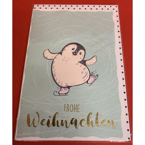 Serie Pastell Collection Glückwunschkarte Weihnachten mit Briefumschlag quer "Frohe Weihnachten"