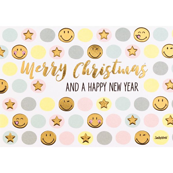 Weihnachten Pastel Collection Glückwunschkartemit Umschlag Querformat Smileys Merry Christmas
