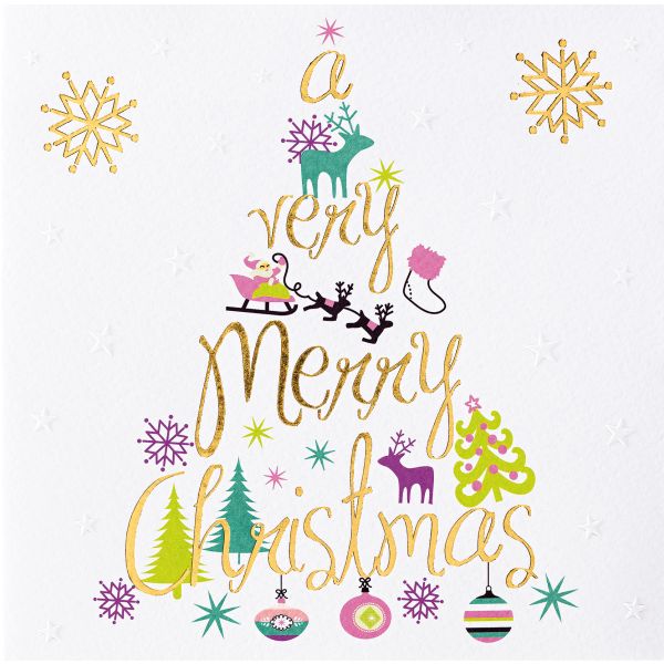 Weihnachten Pastel Collection Quadratische Glückwunschkarte mit Umschlag A very Merry Christmas