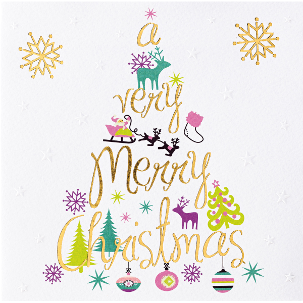 Weihnachten Pastel Collection Quadratische Glückwunschkarte mit Umschlag A very Merry Christmas