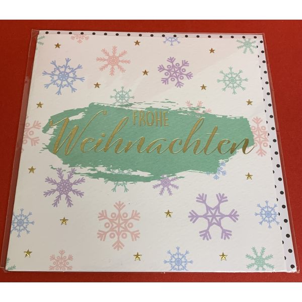 A Serie Pastell Collection Glückwunschkarte Weihnachten 15 x 15 cm mit Briefumschlag Frohe Weihnachten"