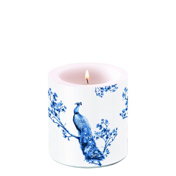 A Kerze klein Candle small Format: Ø 7,5 cm x 9 cm 1 Kerze pro Packung Royal Peacock royaler Pfau