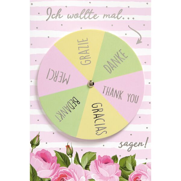 Danke Moving Cards Grußkarte mit Umschlag Danke Drehelement