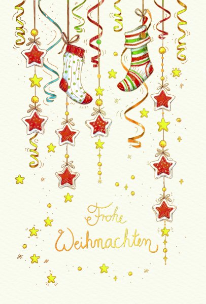 Weihnachten Grußkarte - Glückwunschkarte mit Umschlag Skorpion`s Art - Sterne, Weihnachtsstr