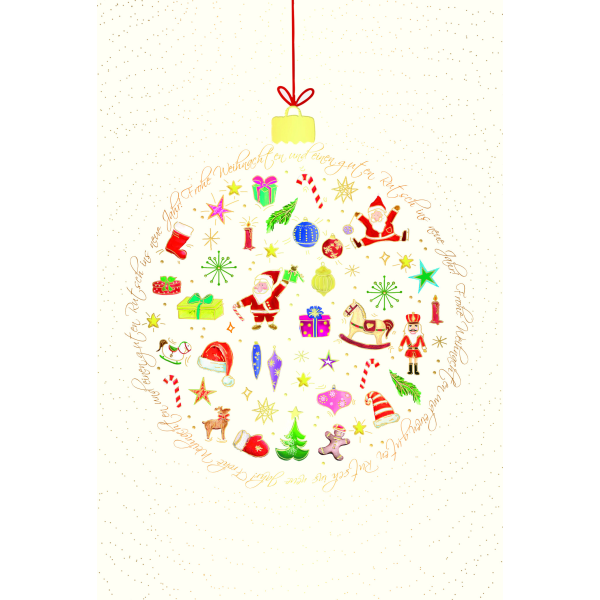 A Weihnachten Skorpions art Glückwunschkarten Weihnachtsmotive, Naturkarton, mit Goldfolie und Blindprägung