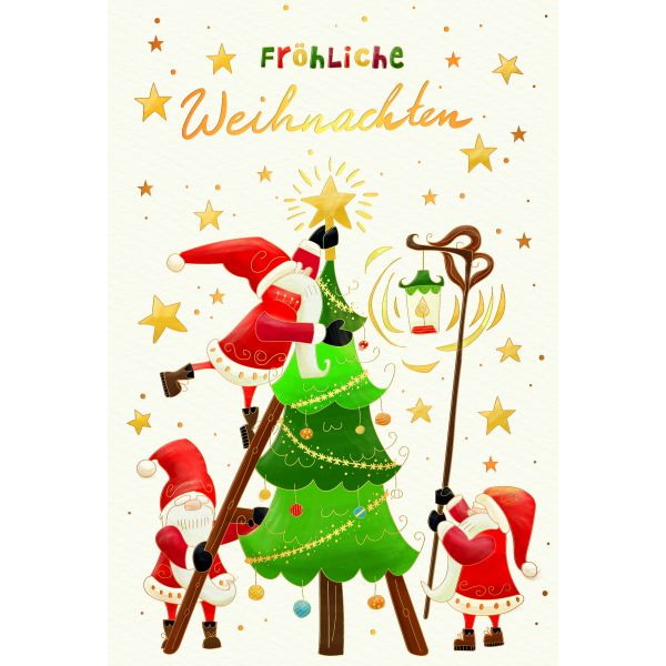 Weihnachten Grußkarte Glückwunschkarte mit Umschlag Skorpion`s Art Weihnachtsmänner, Wei
