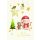 Weihnachten Glückwunschkarten Weihnachtsbaum, Rentier, Schneemann, Sterne, Naturkarton, mit Goldfolie und Blindprägung