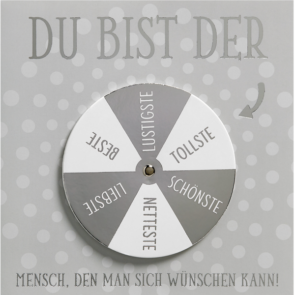Allgemeine Wünsche Moving Cards Quadratische Glückwunschkarte mit Umschlag Drehrad Du bist der Mensch...