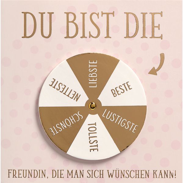 Allgemeine Wünsche Moving Cards Quadratische Glückwunschkarte mit Umschlag Drehrad Du bist die Freundin...