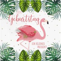 Geburtstag Moving Cards Flamingo quadratische Klappkarte...