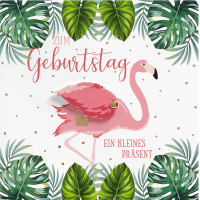 Geburtstag Moving Cards Flamingo quadratische Klappkarte...