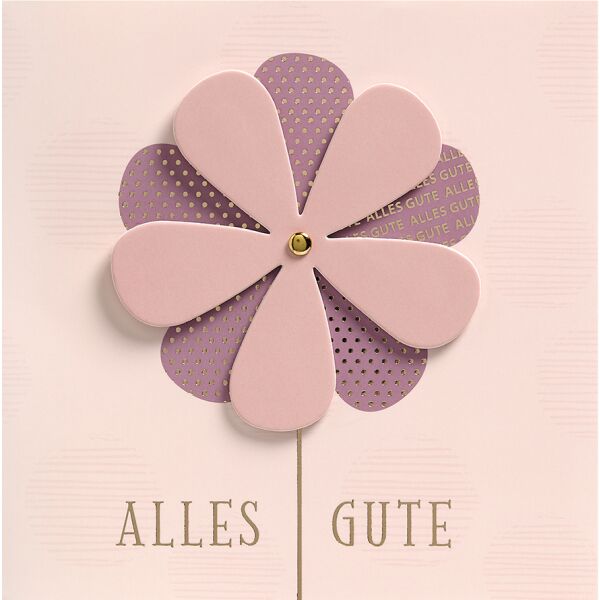 Allgemeine Wünsche Moving Cards Quadratische Glückwunschkarte mit Umschlag Blume Alles Gute Drehelement